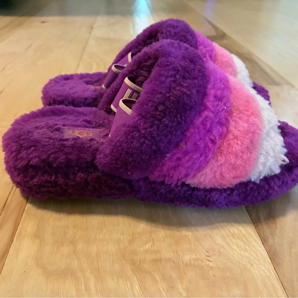 UGG Fluff Yeah Slide Berrylicious Multi Sheepskin Size 7 - Picture 6 of 9